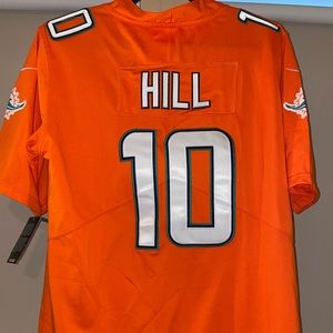 BRAND NEW Nike DOLPHINS #10 TYREEK HILL Orange Men's Jersey. Size Small
